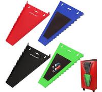 Magnetic Wrench Organizer 4-Piece, Wrench Rack Tool Trays SAE (1/4" to 1-1/16"), Metric (6mm to 24mm), 64-Slot Drawer Storage Tools, Wrench Set Holder