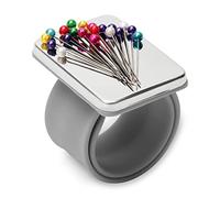 Magnetic Wrist Sewing, Portable Arm Pin Cushion Magnetic Pincushion with Wristband for Sewing Collection, Hair Stylists, and Quilting (Grey)