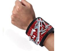 Magnetic Wristband for Holding Screws,Nails,Drilling Bits,Wrist Tool Holder Belts with Strong Magnets,Cool Gadgets for Men red