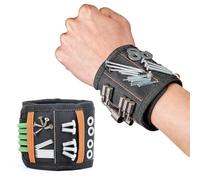 Magnetic Wristband for Holding Tools Adjustable Magnetic Wristband with 15 Strong Magnets for Screws and Nails, Drill Bits, Bolts Ideal Father's Day Gift Wrist Magnetic Tool Holder