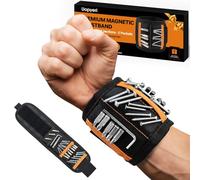 Magnetic Wristband for Tools - 15 Powerful Magnets, Lightweight Tool Belt Alternative for Screws, Nails & Bits - Comfortable Fit, Great Gift for Dad, Men, DIYers, Father’s Day or Birthday