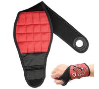 Magnetic Wristband for Tools Wrist Support Electrician Wristband Versatile | 16 Piece Strong Magnets Holding Screws Nails Drill Bits for Dad Husband Grandpa Handyman Men Women DIY P Red
