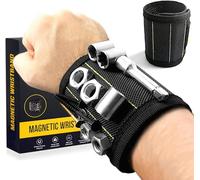 Magnetic Wristband - Tool Holder & Screw Organizer Storage Bracelet for Men & Women - 15 Strong Magnets, Tough 1680D Band, Adjustable Fit - Handyman Gifts for DIY Mechanics, Electricians, Carpenters