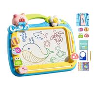 Magnetic Writing Board for Kids, Magnetic Drawing Board | Cartoon Magnetic Board with 2 Pens, Educational Drawing Board with 4 Stamps, STEM Learning Toys