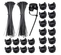 Magnetic Zip Tie Mounts, 20Pcs Magnetic Cable Clips with 200Pcs Magnetics Cables Ties, Heavy Duty Magnetics Wire Holder for Cable Management