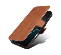 Magnetische Hülle für iPhone 16 Pro Max/16 Pro/16 Plus/16, Ultradünne Klapp Leder Handyhülle Support Kabelloses Laden Stoßfeste Handytasche,Braun,16 Plus Brown