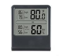 Magnetized Slim Profile Hygrometer Thermometer Combination Offering Quick Access to Essential Readings Indoors (MC06Y English Black)
