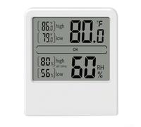 Magnetized Slim Profile Hygrometer Thermometer Combination Offering Quick Access to Essential Readings Indoors (MC06Y English White)