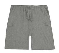 Magneto Active Mens Plus Size Cotton Jersey Cargo Shorts/Lounge Shorts ~ 3-5 XL Grey Marl