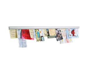 Magnetoplan Catch-Ball 21009100 Document Rail Anodised Aluminium 1000 mm White