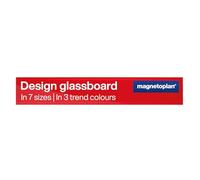 magnetoplan Design-Glasboard | BxH 100x600mm, Intensiv-Rot | Magnethaftend | ESG-Sicherheitsglas Premium Qualität | für Büro, Küche | Beschreibbar mit Board- Kreidemarker | leicht zu reinigen