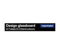 magnetoplan Design-Glasboard | BxH 100x600mm, Tief-Schwarz | Magnethaftend | ESG-Sicherheitsglas Premium Qualität | für Büro, Küche | Beschreibbar mit Board- Kreidemarker | leicht zu reinigen