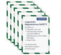 magnetoplan Magnetofix Safety 1131445 Magnetic Frame Pack of 5 A4 Green