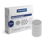 magnetoplan Premium Magnete Discofix magnum | ØxH 34x13mm | 10 Stück, grau | Haftkraft: 2 kg | Magnete für Magnettafeln und Whiteboards | Kratzfreie Spezialbeschichtung | Leicht abnehmbar