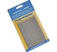 magnetoplan Takkis auf Blisterkarte, 140 Stk.| BxH 15x15 mm | Magnetische Quadrate selbstklebend | Ideal als Whiteboardmagnet oder magnetische Fotoecken | Flexibles Befestigen für Haushalt und Büro