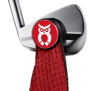 MagnetOwl Magnetic Golf Towel Clip (Turn Any Golf Towel Magnetic) - with 2 Sided Removable Ball Marker - Highest Strength Magnet - Removable and Resuable Towel Magnet - (Red)
