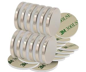 Magnetpro 12 Piece Disc Magnets 6 KG Force 25 mm Diameter x 3mm Thick Magnet with Self Adhesive Tape