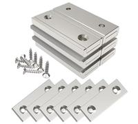Magnetpro 6 Pieces Rectangular Magnets 20 KG Force 40 x 13.5 x 5 mm with 6 Counterparts and Capsule, Household and Industrial Magnet with Mounting Screws