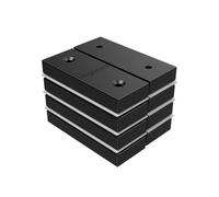 Magnetpro Pack of 8 Rectangular Magnets Fully Coated with PP Plastic, 10 kg Force, Size 50.80 x 19.05 x 7.62 mm, Food-Safe, Rustproof and Water Resistant (Double-Sided Magnetism)