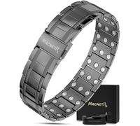 MagnetRX® 3X Strength Magnetic Bracelets for Men - Effective Titanium Magnetic Bracelet Men - Premium Fold-over Clasp & Adjustable Length with Sizing Tool & Gift Box (Gunmetal)
