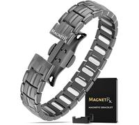 MagnetRX® Magnetic Bracelets for Men - EllipseMAX 5X Strength 5,000 Gauss Magnets - Designed in USA & Patent Approved - Premium Titanium Mens Magnetic Bracelet & Adjustable Length (Gunmetal)