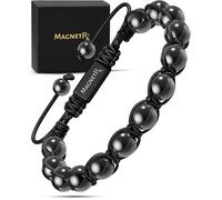 MagnetRX® Magnetic Hematite Bracelet - MAX Strength Magnetic Stones - Beaded Bracelets for Men and Women (Bali 8mm Bead)
