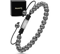 MagnetRX® Magnetic Hematite Bracelet - MAX Strength Magnetic Stones - Beaded Magnetic Bracelets for Men and Women (Classic 6mm Bead)