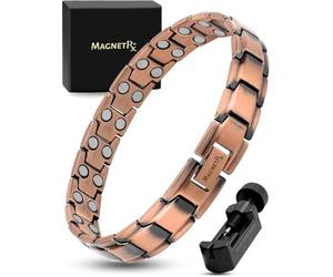 MagnetRX® Pure Copper Magnetic Bracelet - Magnetic Copper Bracelets for Men - Adjustable Length with Sizing Tool (Leo Style)