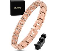 MagnetRX® Ultra Strong Titanium Magnetic Bracelet for Women - Magnetic Bracelets for Women - Magnetic Titanium Bracelet Length Adjustable with Sizing Tool, Women's Bracelets (Rose Gold)