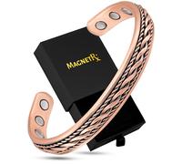 MagnetRX® Women's Copper Bracelet - Effective 99.9% Pure Copper Magnetic Bracelets for Women - Adjustable Womens Copper Cuff Bracelet Bangle (Inlay Wire)