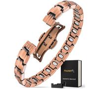 MagnetRX® Women's Copper Magnetic Bracelet - EllipseMAX 5X Power - USA Design - Adjustable Bracelet with Strong Magnets and Butterfly Clasp
