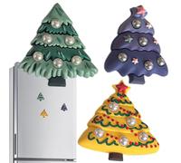 Magnets de refrigerador de Navidad - 10.5 pulgadas Juego magnetico decorativo de árboles para imanes de refrigerador festivos y fuertes con patrones de vacaciones, decoración creativa de invierno para