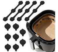 Magnets for Airfryer Baking Paper Magnetic Baking Paper Mounting Buckle Magnetic Silicone Buckles for Hot Air Fryers Magnetic Silicone Schna for Cooking Baking in Hot Air Fryer (Black x 4)