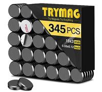 Magnets for Crafts with Adhesive Backing, TRYMAG Small Ceramic Crafts Magnets Round Disc Magnets, Tiny Flat Circle Ferrite Industrial Magnets for Crafts, Science, Hobbies, Project - 0.6Inch, 345PCS