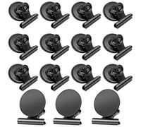 Magnets for Magnetic Board, 15 PCS Fridge Magnet Clips, Magnetic Metal Clip, Fridge Magnet Clip, Silver Magnetic Clips for Whiteboard, Fridge, Office, Classroom, Photos (Black, 31 mm)
