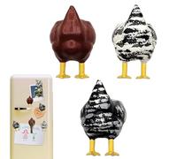 Magnets For Refrigerator |4.5cm Chicken Butt Magnets | Chicken Rear Decorative Ornaments | Strong Resin Fridge Magnet Set Of 3 For Metal Surfaces, Novelty Home And Office Decor, Fun And Quirky Gift Id