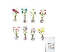 Magnets for Refrigerator, Artistic with Artificial Flowers - Small Vase Fridge Magnets | for Kitchen Bedroom Dorm Apartment Dining Room Birthday Housewarming