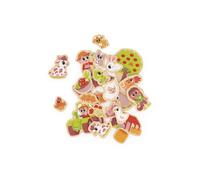 Magnets - JANOD - Farm J09639 (24 pieces) - Illustrated wood - Farm theme - For children