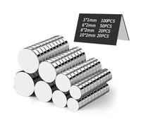 Magnets Strong N35 for Crafts, 190 Pack Small Magnets 4 Sizes-3X1mm,6X2mm,8x2mm,10X2mm Neodymium Magnet NdFeB Mini magnets Round for Home DIY Fridge, Whiteboards Present