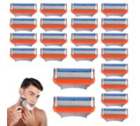 magnetspiele Pack of 24 Mach 5 Razor Refills for Men, Item Men's Replacement Blades, Replacement Blades for Wet Razors Men, Suitable for Cleaning Beard & Body Hair (Hong)