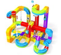 Magneverse Electric Train Set for Kids, 110PCS 3D Racing Track Sets with Electric Train, Traffic Signs, STEM Train Toys Birthday Gifts for Boys and Girls Age 3+ Years Old