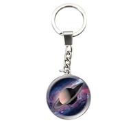 Magnidome Deluxebase Space Keychain - Crystal Glass Dome Animal Key Ring with Stainless Steel Chain, Cute Space Key Holder for Fun Bag Charms and Novelty Gifts.