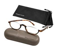 Magnif Eye Half Moon Semi-rimless Vermont Ready Reading Glasses Magnification 1.0 With Case & Pouch