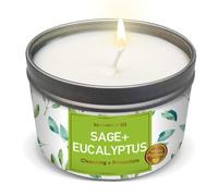 Magnificent 101 Long Lasting Sage + Eucalyptus Scented Smudge Candle | 6 Oz - 35 Hour Burn | Soy Wax Candle for Energy Cleansing & Manifestation | Fortify Life's Uncertain Path