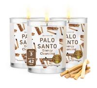 Magnificent 101 Set of 3 Long Lasting Palo Santo Smudge Candles - 42 Hour Burn, 3.5 Oz Each, Made with Soy Wax and Herb, Ideal for House Energy Cleansing, Meditation & Manifestation - Sage Candle