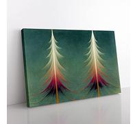 Magnificent Abstract Pine Trees Canvas Wall Art Print Ready to Hang, Framed Picture for Living Room Bedroom Home Office Décor, 50x35 cm (20x14 Inch)