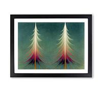 Magnificent Abstract Pine Trees Framed Wall Art Print A2 Black