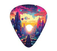 Magnificent city Printed guitar picks - three thicknesses: thin, medium and thick, suitable for electric guitar, bass and ukulele.