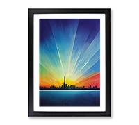 Magnificent City Skyline Framed Print | A4 Black Framed Wall Art | Ready to Hang | Modern Cityscape Picture | Living Room Bedroom Lounge Office