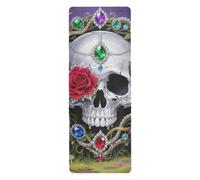 Magnificent Gem Carnival Skeleton thin yoga mat non slip for home gym printed, non slip, hot yoga towel with bag for carrying tapete para ejercicio 71x26 inches